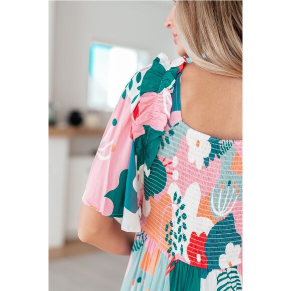 JODIFL - Abstract Floral Mini Dress - Small - Picture 5 of 11